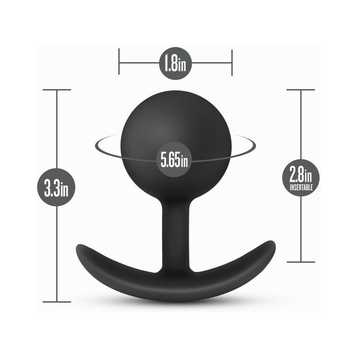 Blush Anal Adventures Platinum Silicone Weighted Vibra Plug Black
