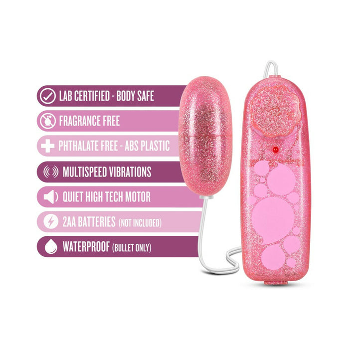 Blush B Yours Glitter Power Bullet Remote-Controlled Egg Vibrator Pink