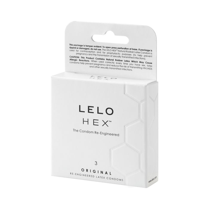 LELO HEX Original Lubricated Latex Condoms 3-Pack