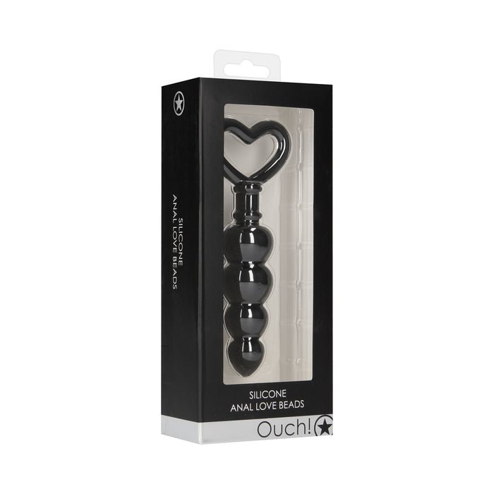 Ouch! Silicone Anal Love Beads Black
