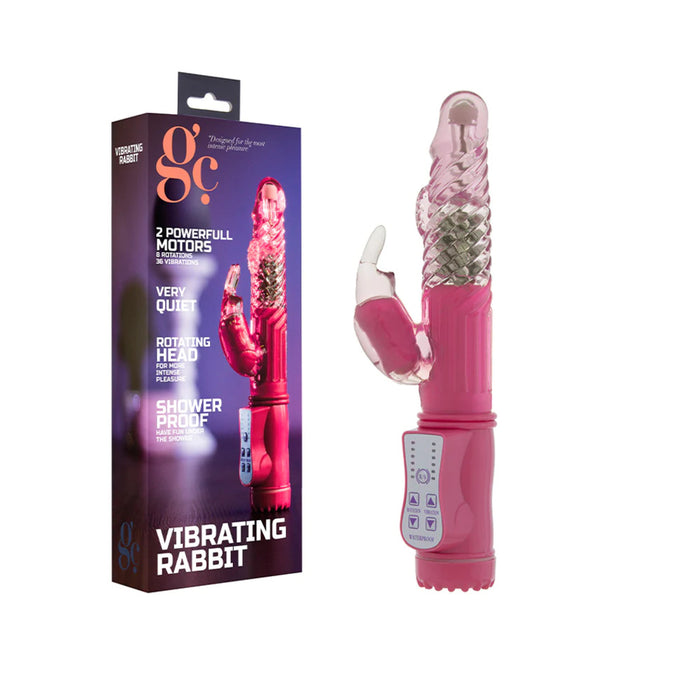 GC Vibrating Rabbit Dual-Motor Rotating Rabbit Vibrator Pink