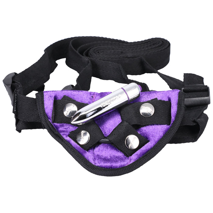 Tantus Velvet Vibrating Strap-On Harness Purple