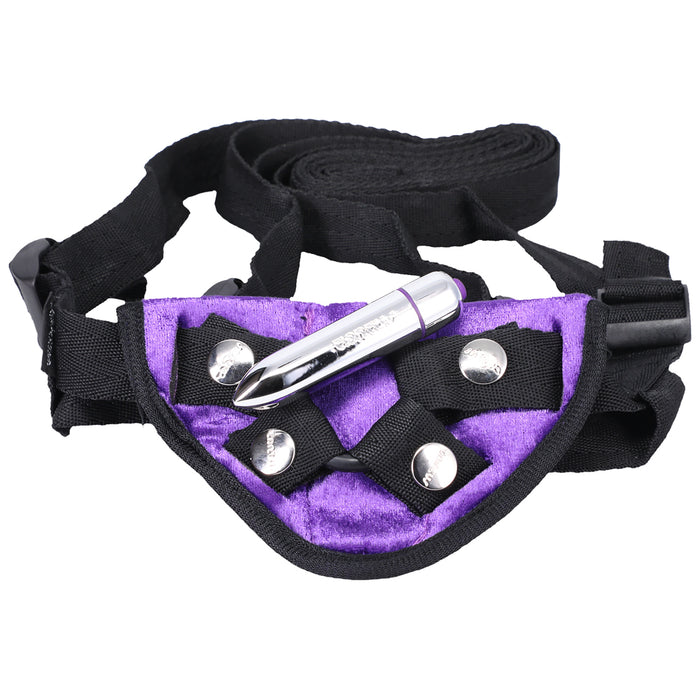 Tantus Velvet Vibrating Strap-On Harness Lilac