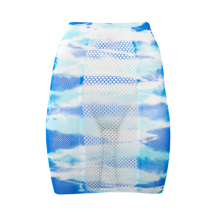 Shots Le Desir Bliss High-Waist Fishnet Skirt & Dazzling Rhinestone Sticker Multi O/S