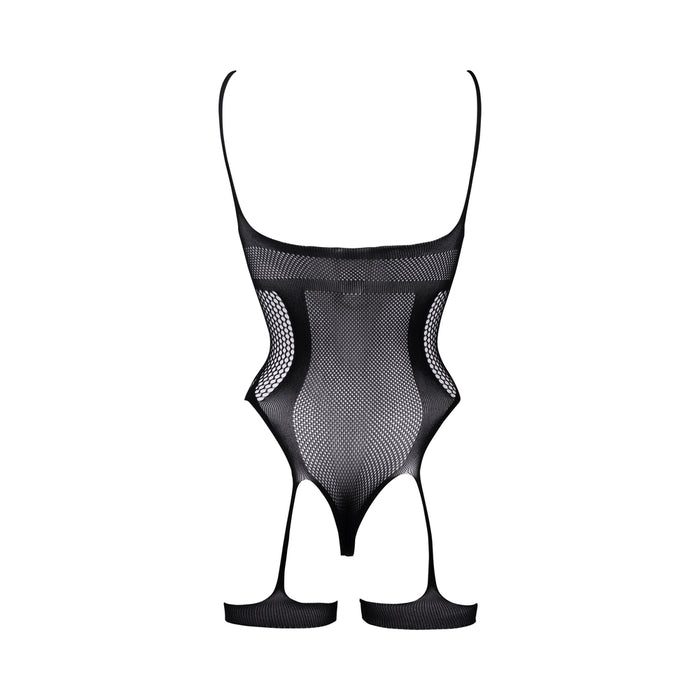 Shots Le Desir Bliss Open-Cup Strappy Gartered Teddy Black O/S
