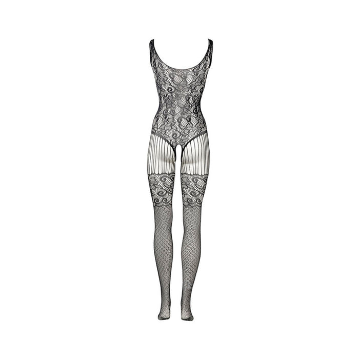 Shots Le Desir Lace and Fishnet Bodystocking Black O/S