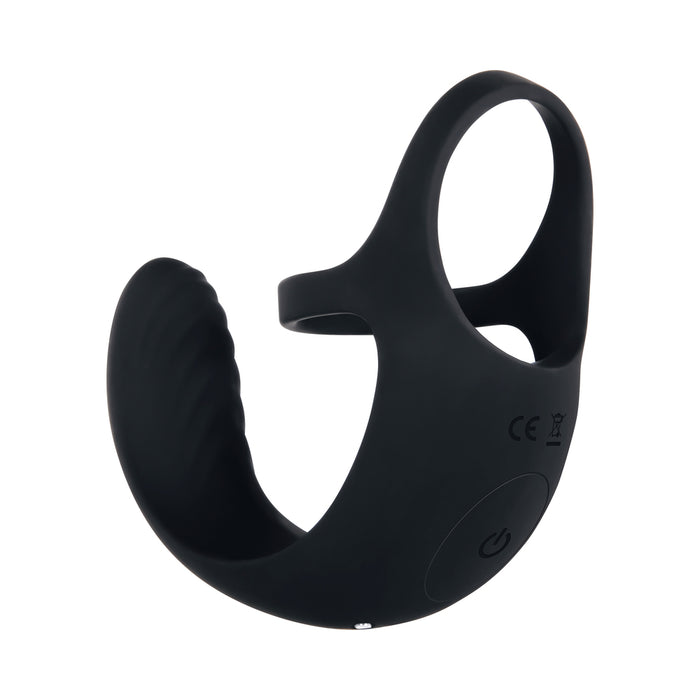 Zero Tolerance Vibrating Ball Cradle Rechargeable Remote-Controlled Silicone Cockring Black