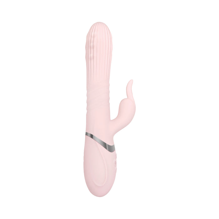 Adam & Eve Eve's Thrusting Rabbit With Orgasmic Beads Rabbit Vibrator Light Pink