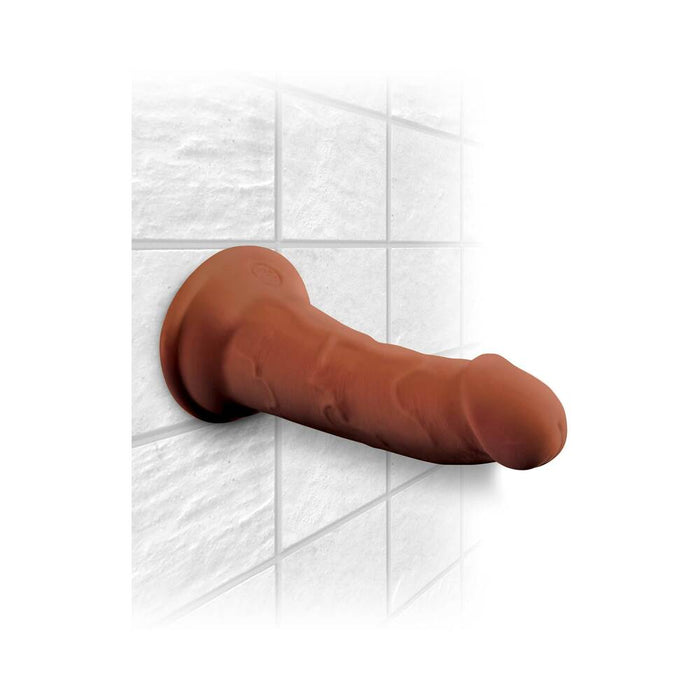Pipedream King Cock Plus 6 in. Triple Density Cock Realistic Dildo With Suction Cup Brown