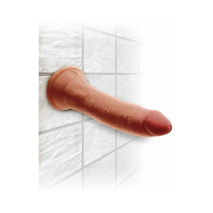 Pipedream King Cock Plus 7 in. Triple Density Cock Realistic Dildo With Suction Cup Tan
