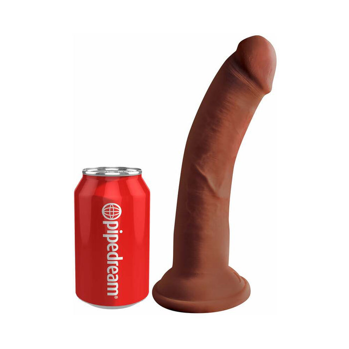 King Cock Plus 8 in. Triple Density Cock Realistic Dildo With Suction Cup Brown