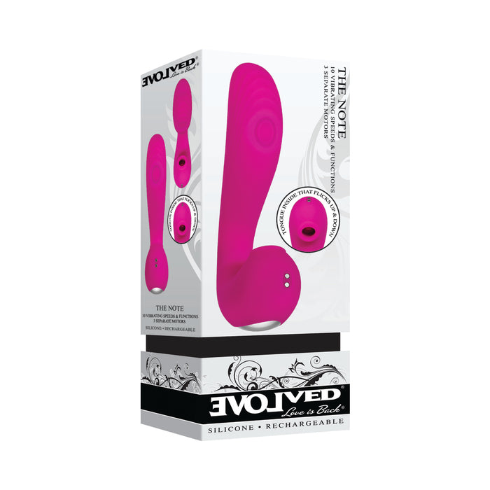 Evolved The Note Rechargeable Silicone Suction Dual Stimulator Magenta