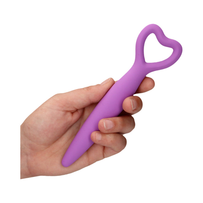 Ouch! 5-Piece Silicone Vaginal Dilator Set With Bullet Vibrator Purple
