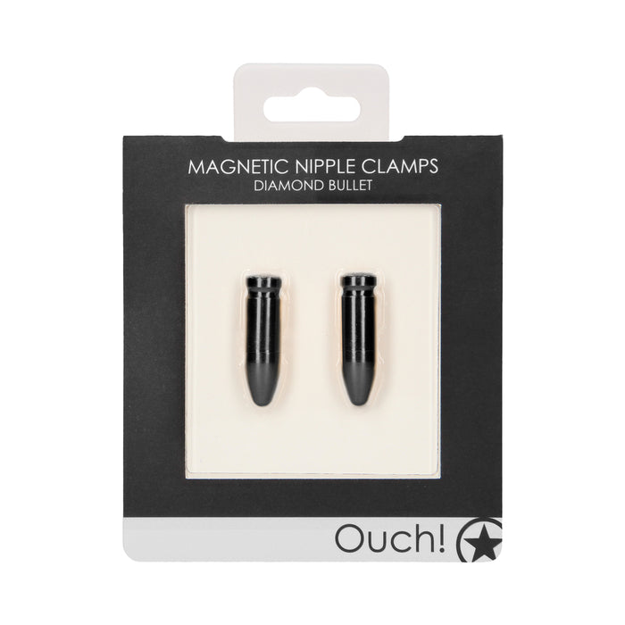 Ouch! Diamond Bullet Magnetic Nipple Clamps Black