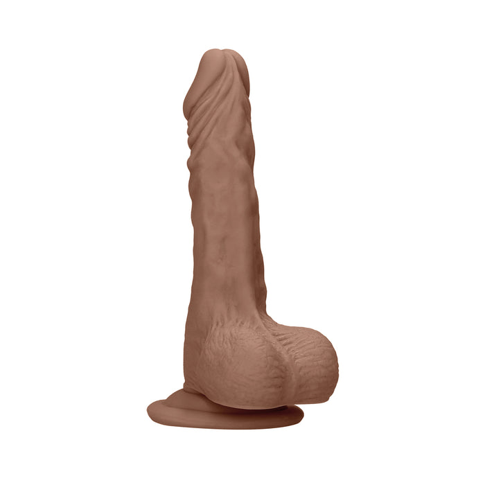 RealRock Realistic 9 in. Dildo With Balls and Suction Cup Tan