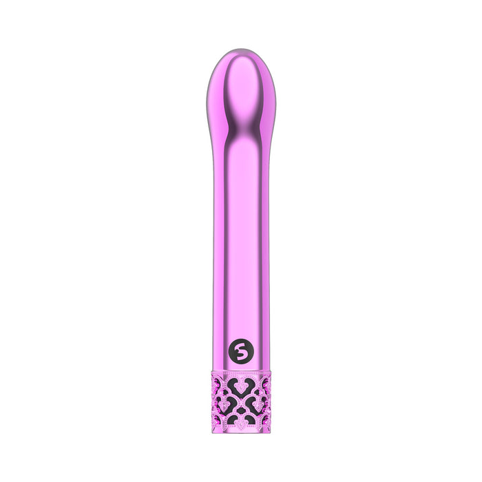 Shots Royal Gems Jewel Rechargeable Curved ABS Bullet Vibrator Pink
