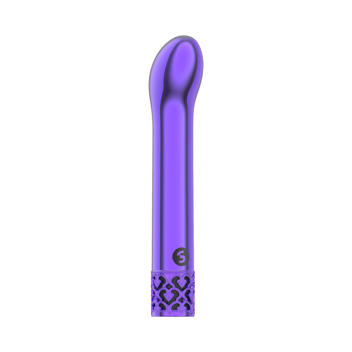 Shots Royal Gems Jewel Rechargeable Curved ABS Bullet Vibrator Purple