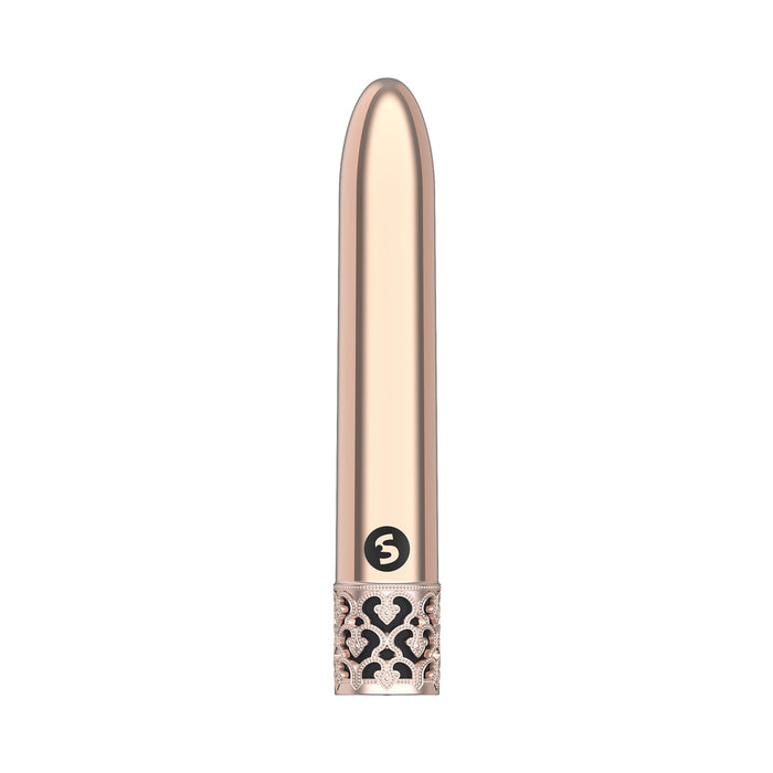 Shots Royal Gems Shiny Rechargeable ABS Bullet Vibrator Rose Gold