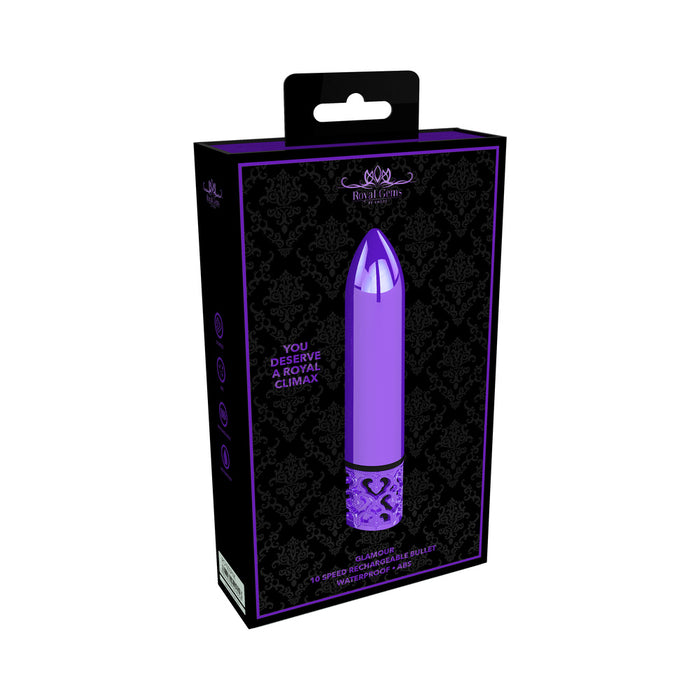 Shots Royal Gems Glamour Rechargeable ABS Bullet Vibrator Purple