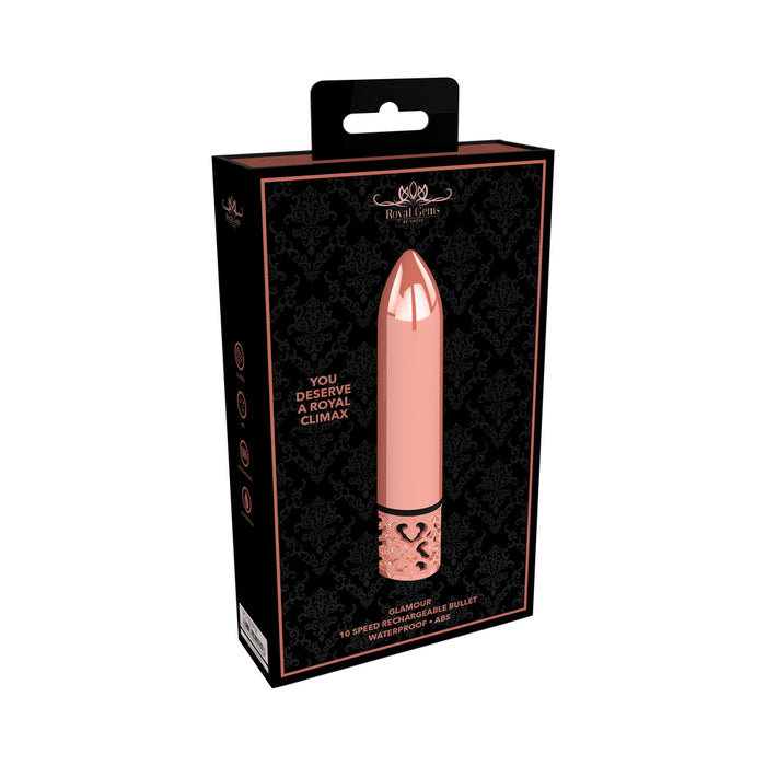 Shots Royal Gems Glamour Rechargeable ABS Bullet Vibrator Rose Gold