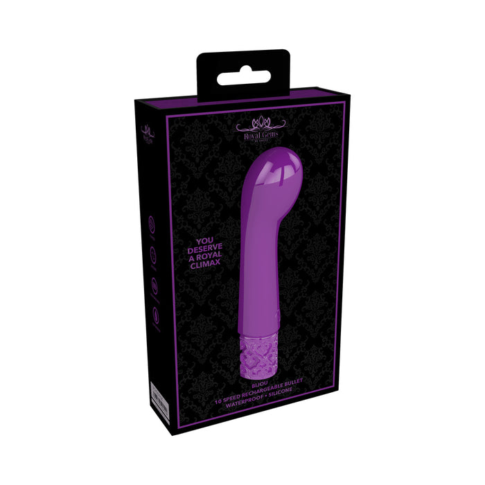 Shots Royal Gems Bijou Rechargeable Curved Silicone Bullet Vibrator Purple