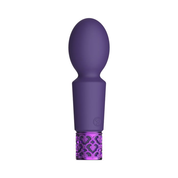 Shots Royal Gems Brilliant Rechargeable Silicone Wand-Shaped Bullet Vibrator Purple