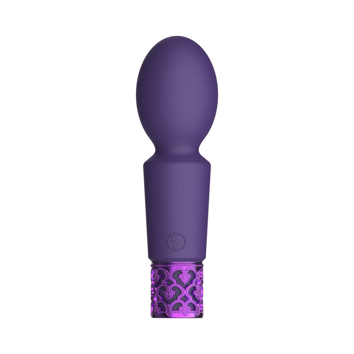 Shots Royal Gems Brilliant Rechargeable Silicone Wand-Shaped Bullet Vibrator Purple