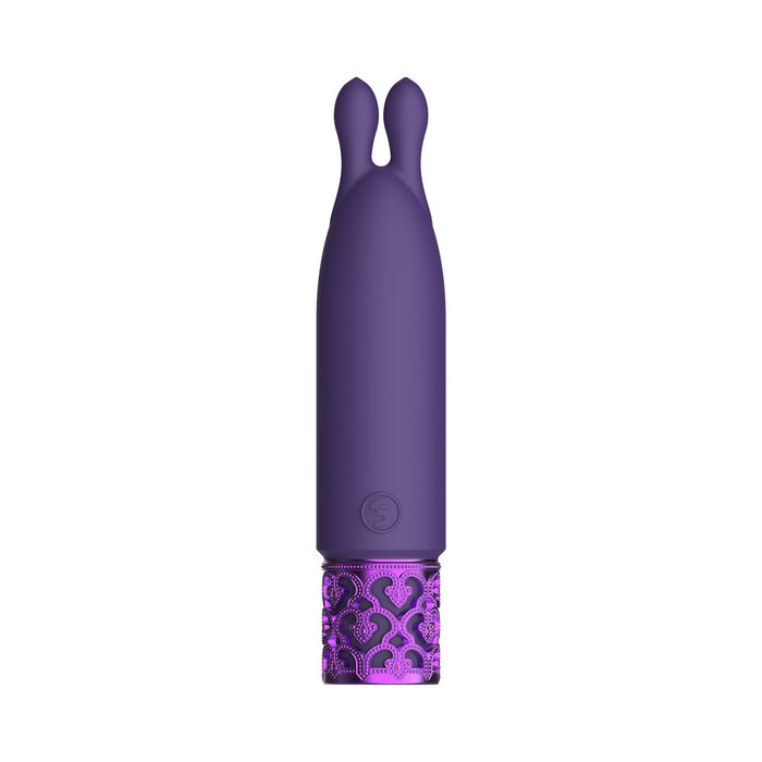 Shots Royal Gems Twinkle Rechargeable Silicone Bullet Vibrator With Ears Purple