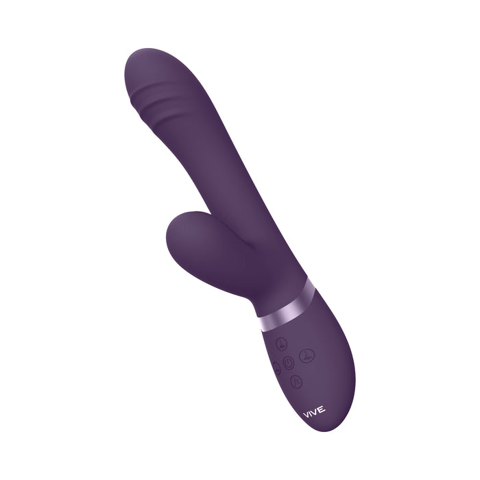 VIVE TANI Rechargeable Finger Motion With Pulse-Wave & Vibrating Silicone Dual Stimulator Purple