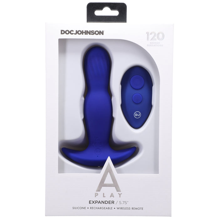 A-Play EXPANDER Rechargeable Silicone Anal Plug with Remote Blue