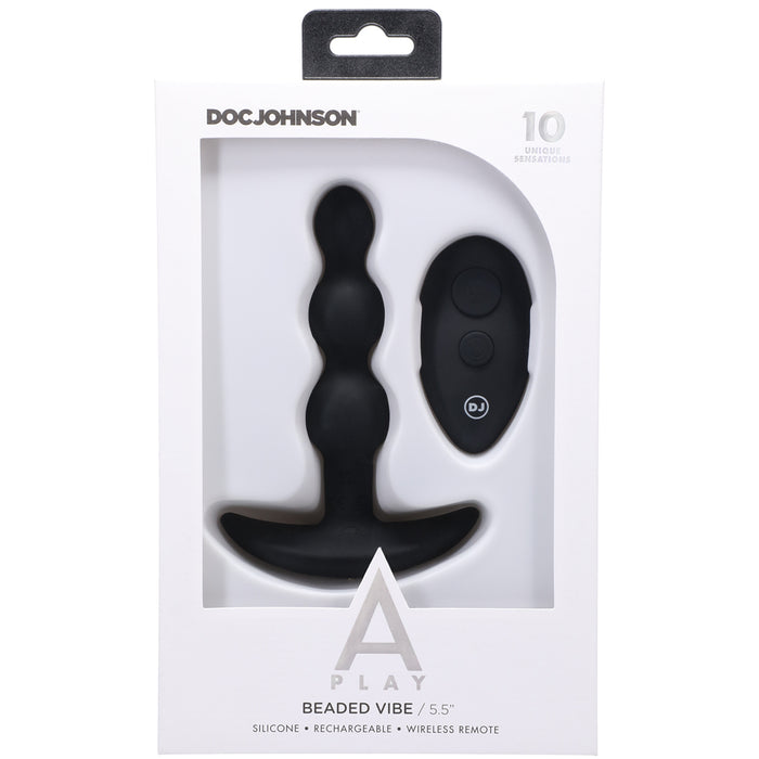 A-Play BEADED VIBE Rechargeable Silicone Anal Plug with Remote Black