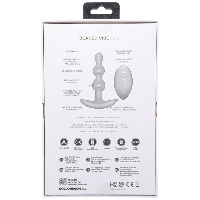 A-Play BEADED VIBE Rechargeable Silicone Anal Plug with Remote Purple