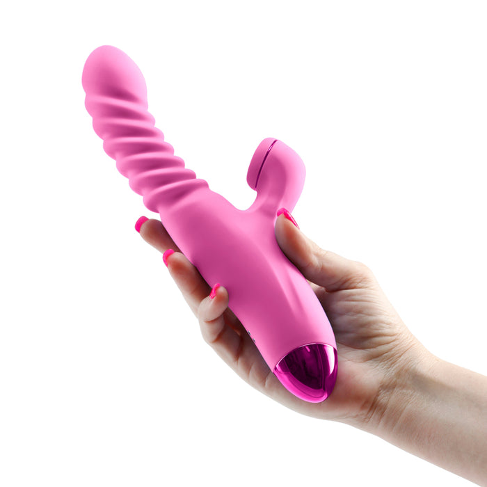 Luxe Nova Rechargeable Thrusting & Throbbing Stimulator Pink