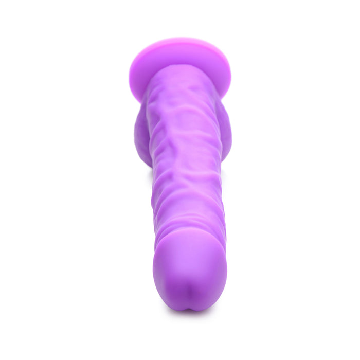 Curve Toys Lollicock 7 in. Silicone Dildo with Balls & Suction Cup Grape