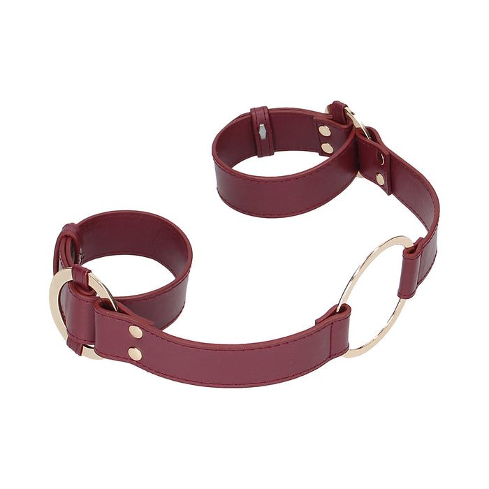 Ouch! Halo Ringed Handcuffs With Connector Burgundy