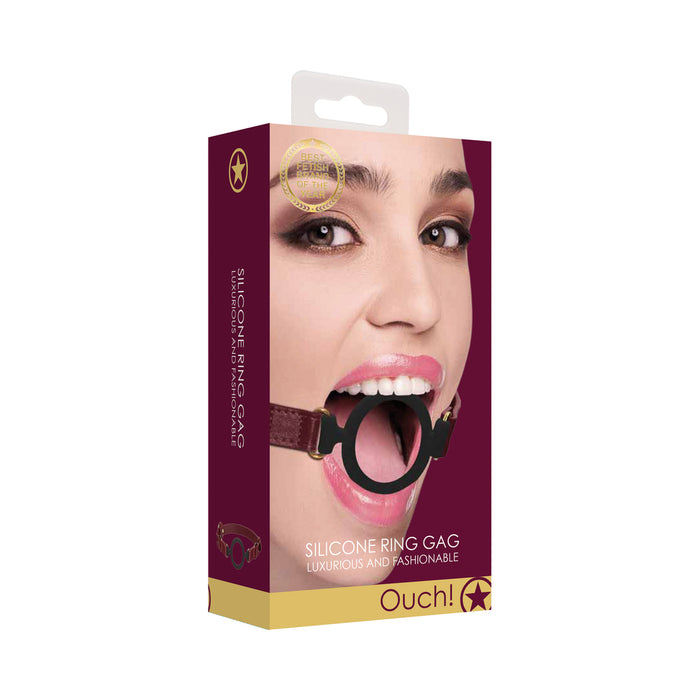 Ouch! Halo Adjustable Silicone Ring Gag Burgundy