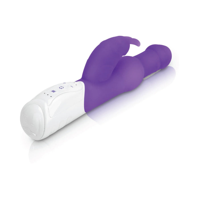 Rabbit Essentials Pearls Rabbit Vibrator with Rotating Shaft Rechargeable Silicone Purple