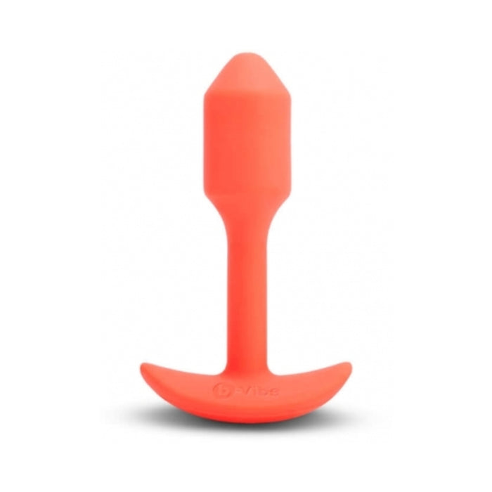 b-Vibe Vibrating Snug Plug 1 Rechargeable Weighted Silicone Anal Plug Orange