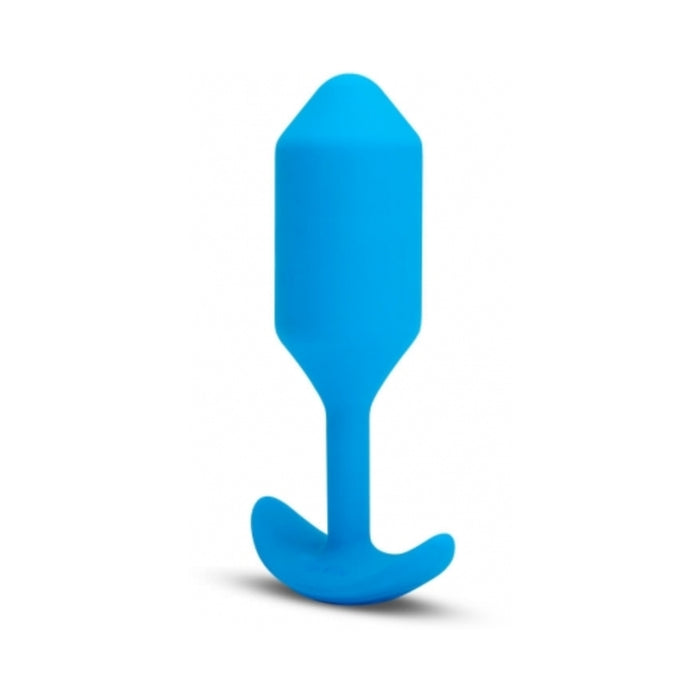 b-Vibe Vibrating Snug Plug 3 Rechargeable Weighted Silicone Anal Plug Blue