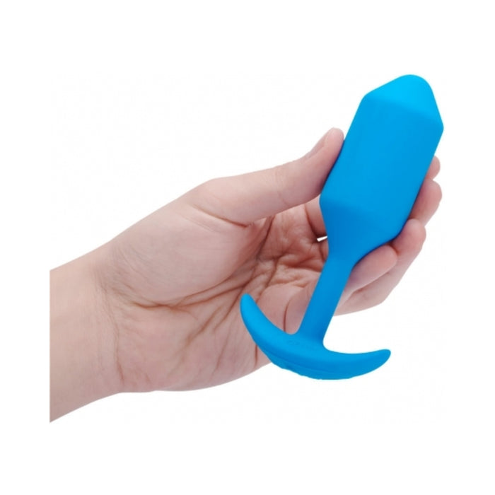 b-Vibe Vibrating Snug Plug 3 Rechargeable Weighted Silicone Anal Plug Blue