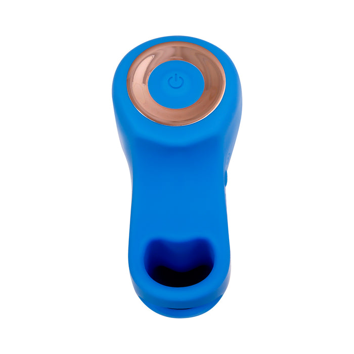 Gender X Flick It Rechargeable Flicking Dual Stimulation Silicone Finger Vibrator Blue