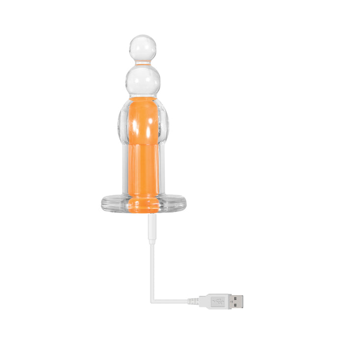 Gender X Orange Dream Rechargeable Remote-Controlled Vibrating Beaded Anal Plug Clear/Orange