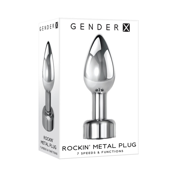 Gender X Rockin' Metal Rechargeable Vibrating Aluminum Anal Plug Silver