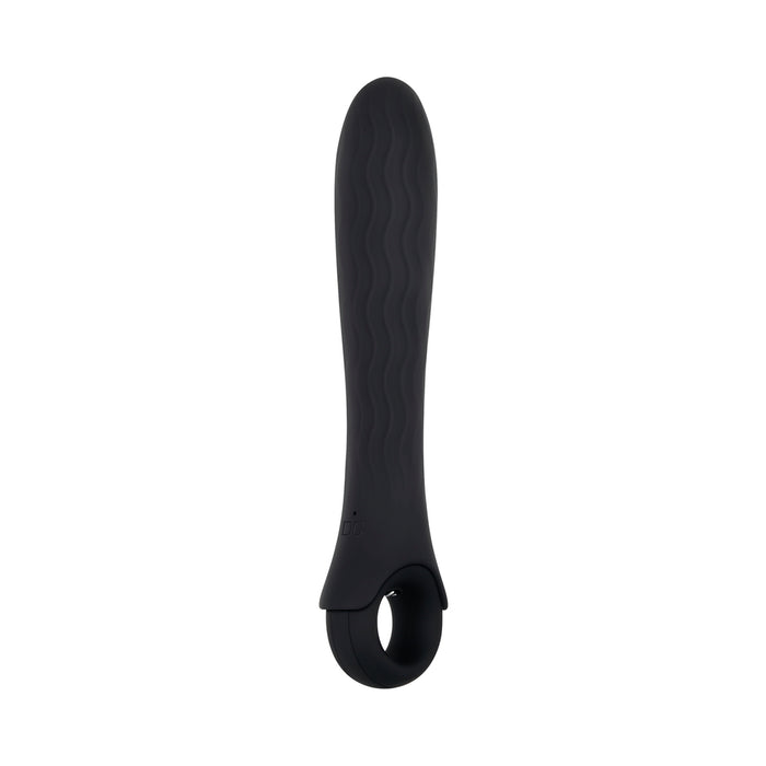 Gender X Powerhouse Rechargeable Textured Silicone Vibrator With Ring Handle Black
