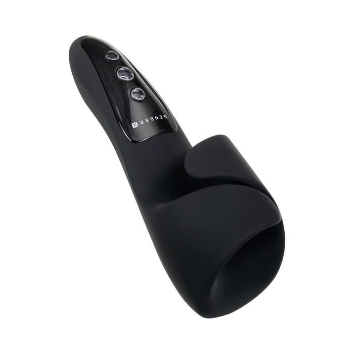 Gender X The Embrace Rechargeable Vibrating Pulsing Silicone Masturbator Black