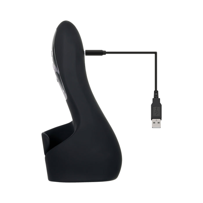 Gender X The Embrace Rechargeable Vibrating Pulsing Silicone Masturbator Black