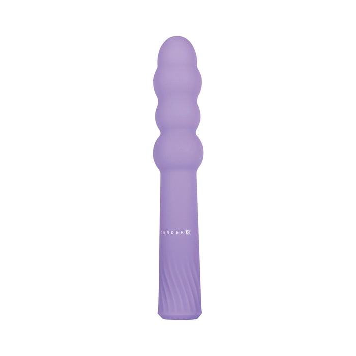 Gender X Bumpy Ride Rechargeable Flexible Silicone Beaded Vibrator Purple