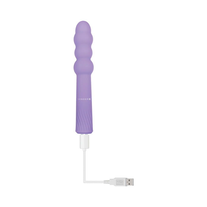Gender X Bumpy Ride Rechargeable Flexible Silicone Beaded Vibrator Purple
