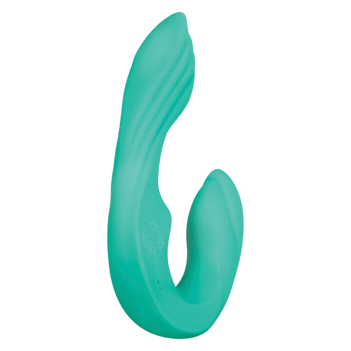 Gender X Strapless Seashell Rechargeable Remote-Controlled Vibrating Strapless Strap-On Dildo Teal