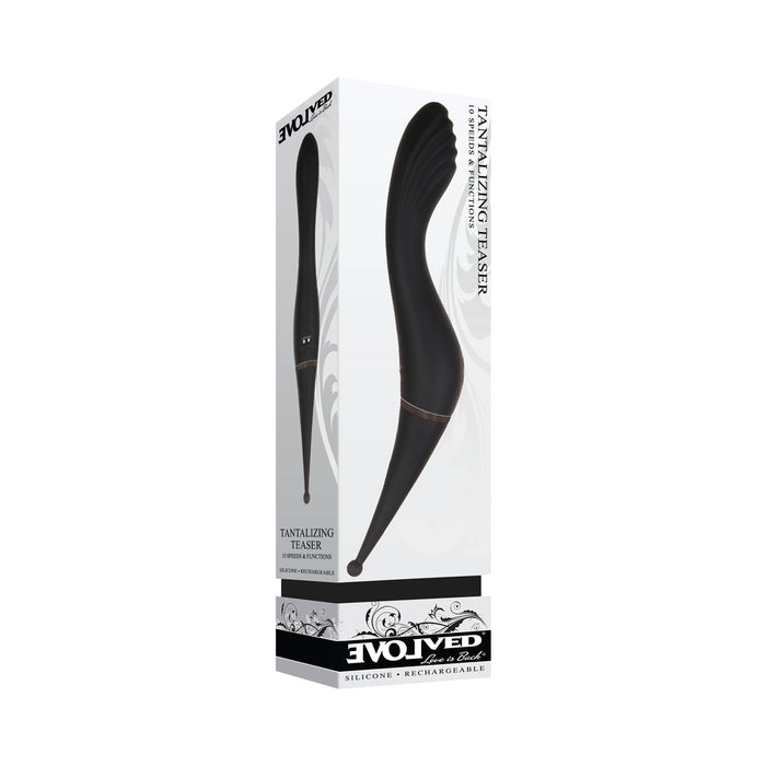 Evolved Tantalizing Teaser Dual-Ended G-Spot Vibrator and Clitoral Wand Black